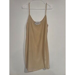 Rory Beca Silk Slip Mini Dress Womens Medium Beige Spaghetti Strap